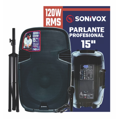 Cabina De Sonido 15 Pulgadas Profesional Activa Sonivox 120w