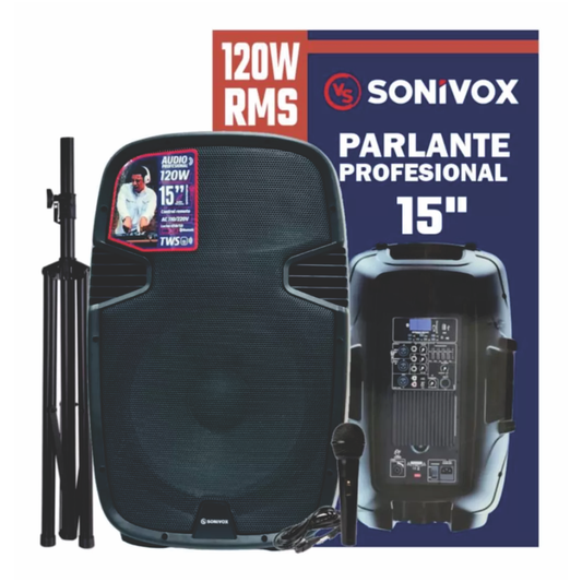 Cabina De Sonido 15 Pulgadas Profesional Activa Sonivox 120w