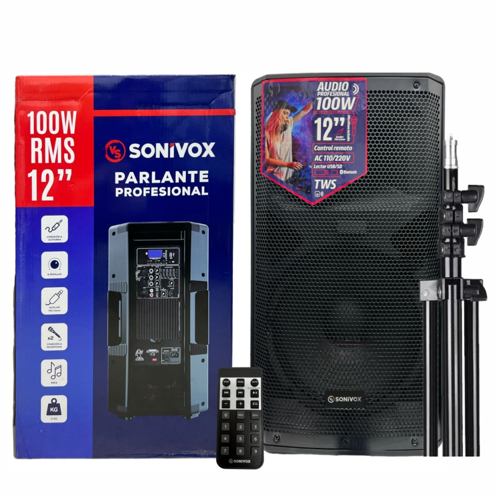 Cabina De Sonido 12 Pulgadas Profesional Activa Sonivox C312