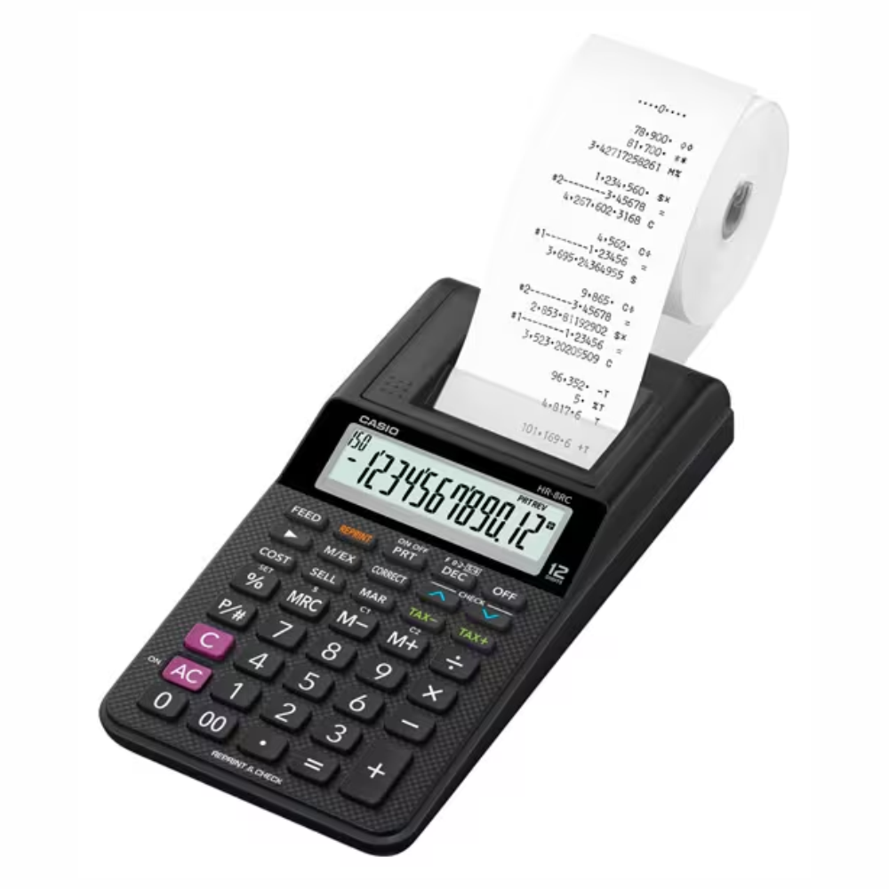 🧮🖨️Calculadora Casio Con Impresora Hr-8rc Reprint Check📋🖨️