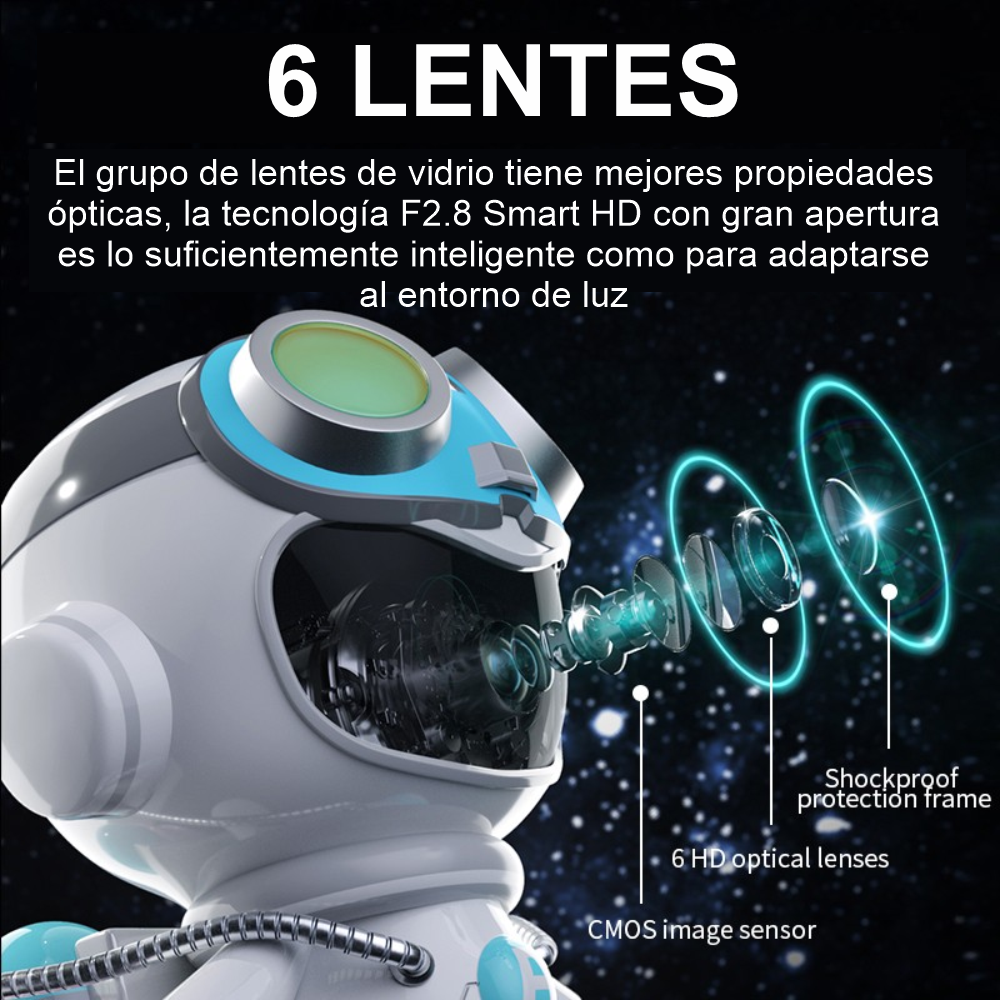Cámara De Seguridad Wifi 5g Astronauta 360° Visión Nocturna