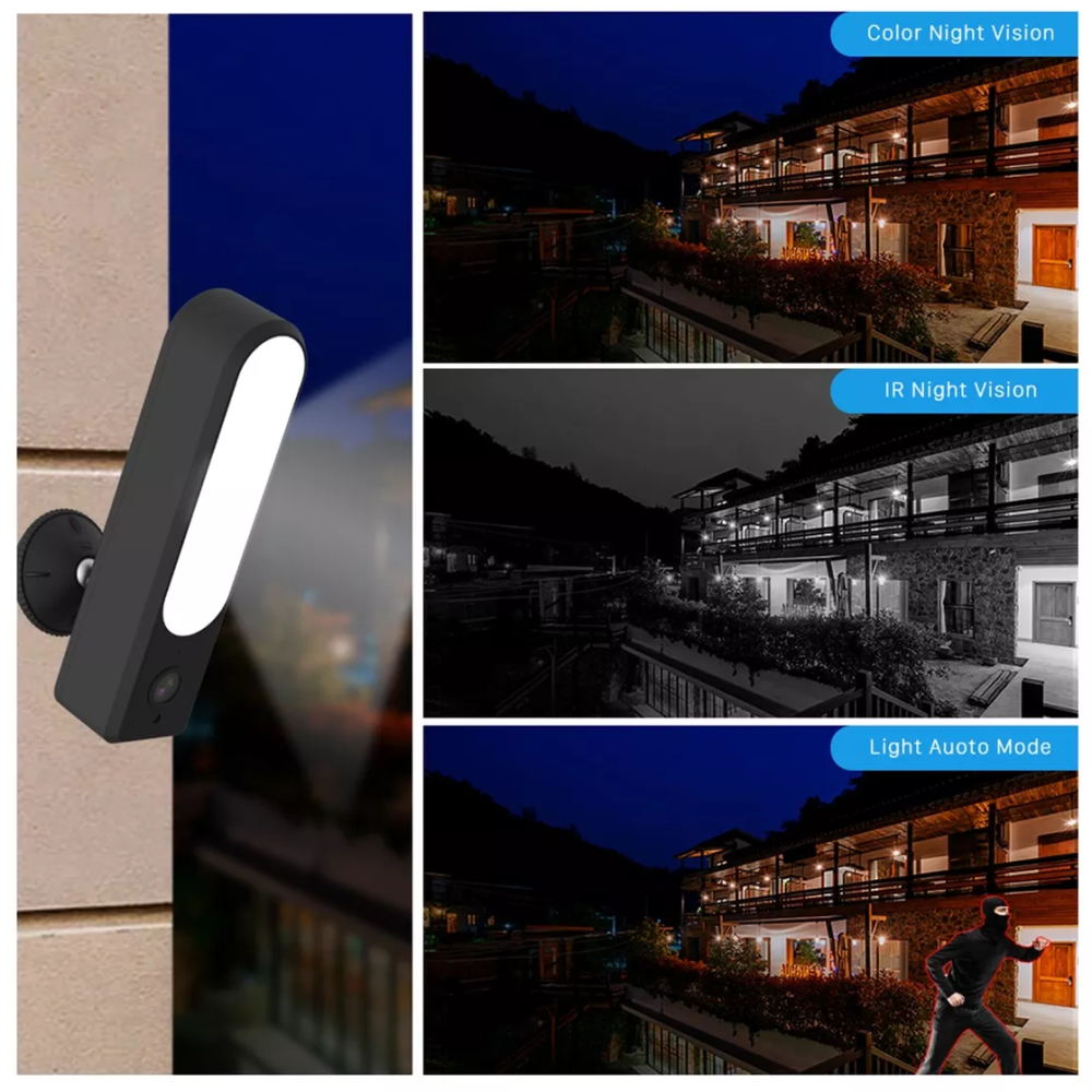 Cámara De Seguridad Wifi Con Reflector Interior Exterior 2mp