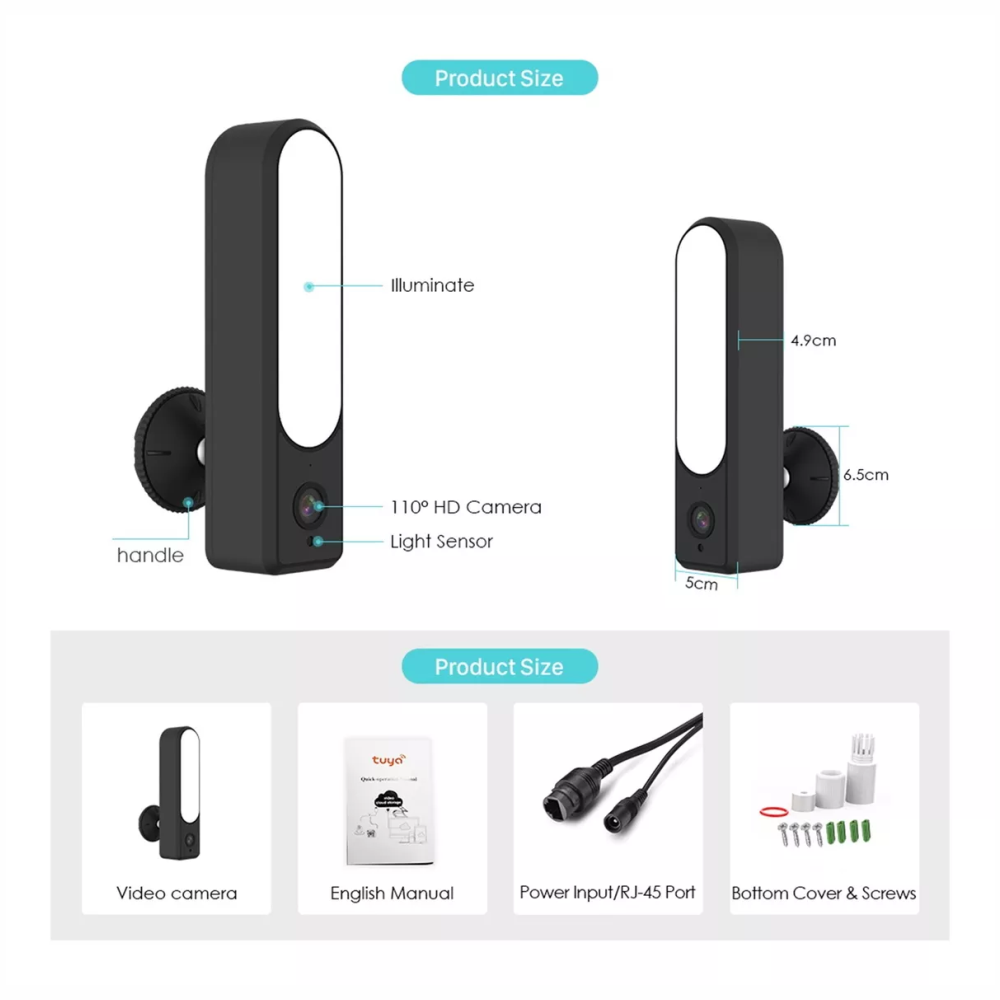 Cámara De Seguridad Wifi Con Reflector Interior Exterior 2mp