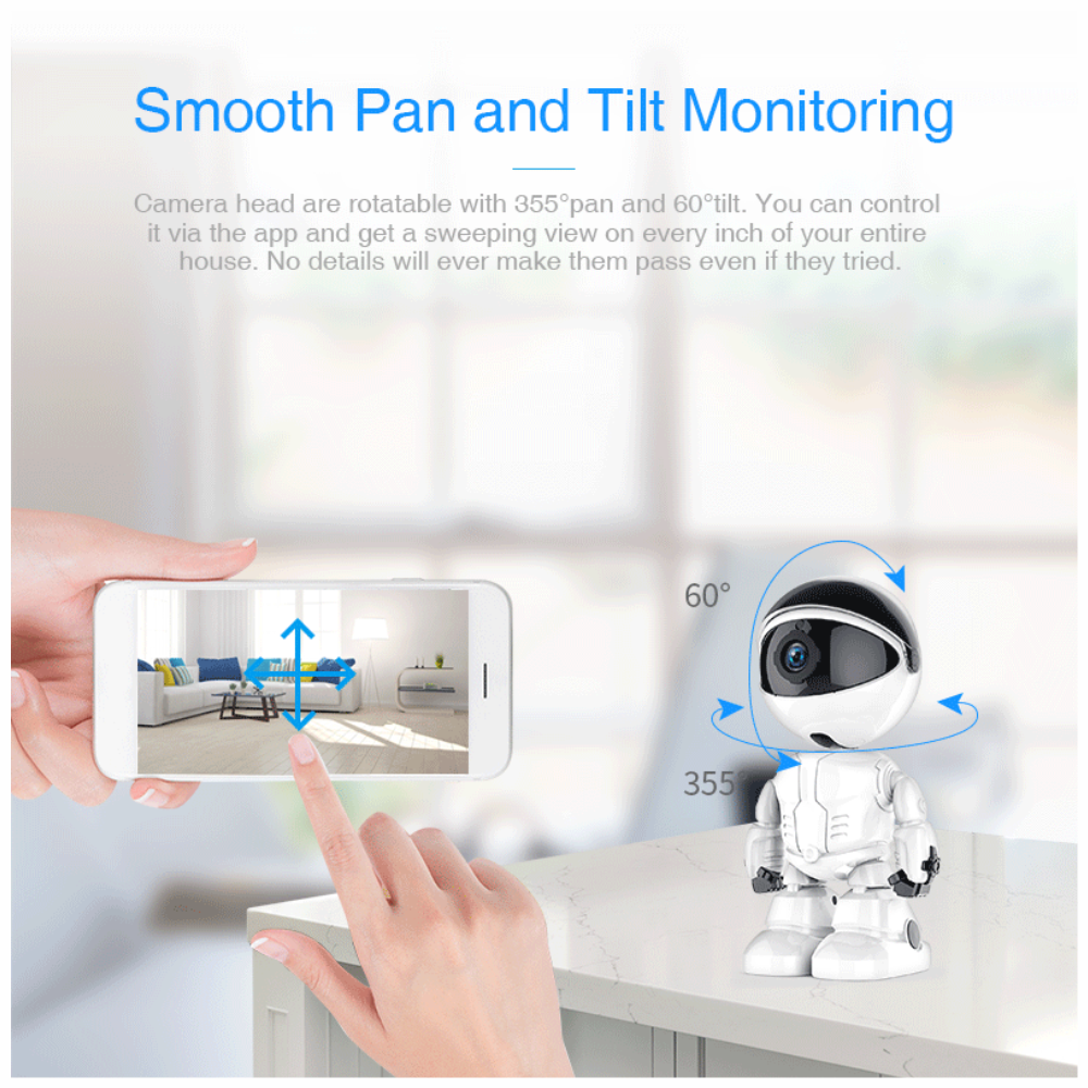Cámara De Seguridad Wifi Robot Monitor De Bebe 360° Yosee