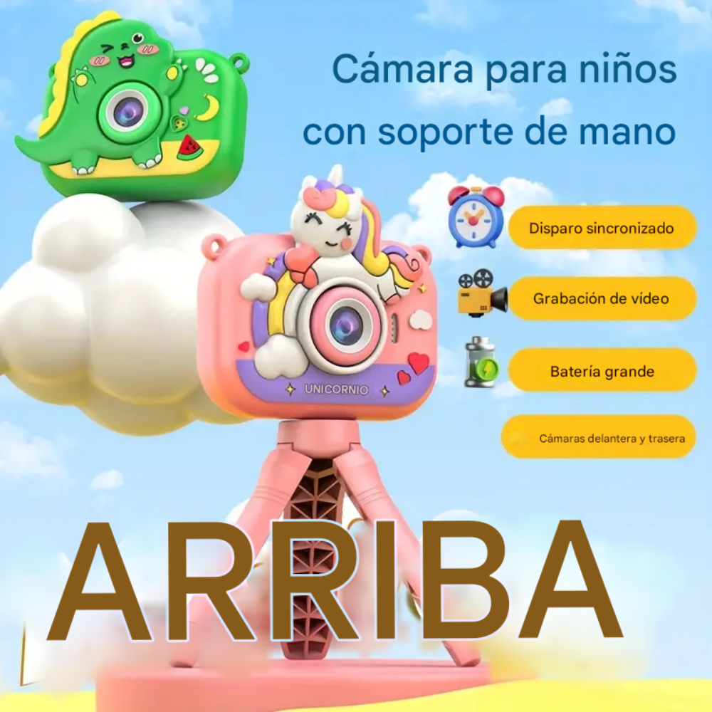 Camara Digital Niños Recargable Juegos Tripode Pantalla Ips Rosa