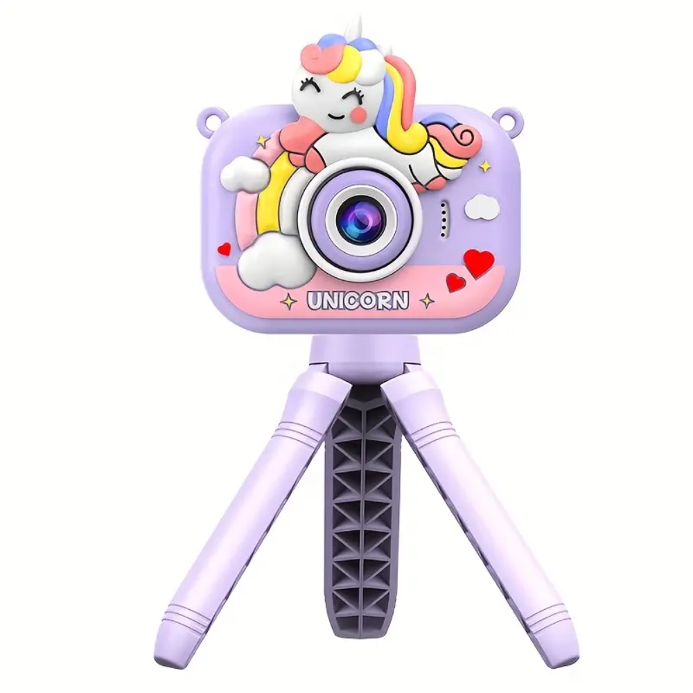 Camara Digital Niños Recargable Juegos Tripode Pantalla Ips Rosa