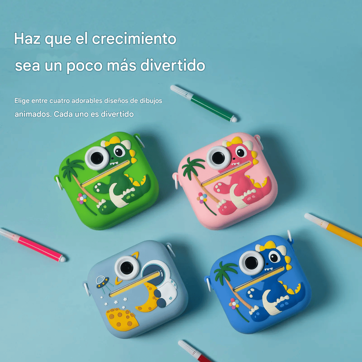 Camara Impresion Instantanea Video Niños Infantil Colores