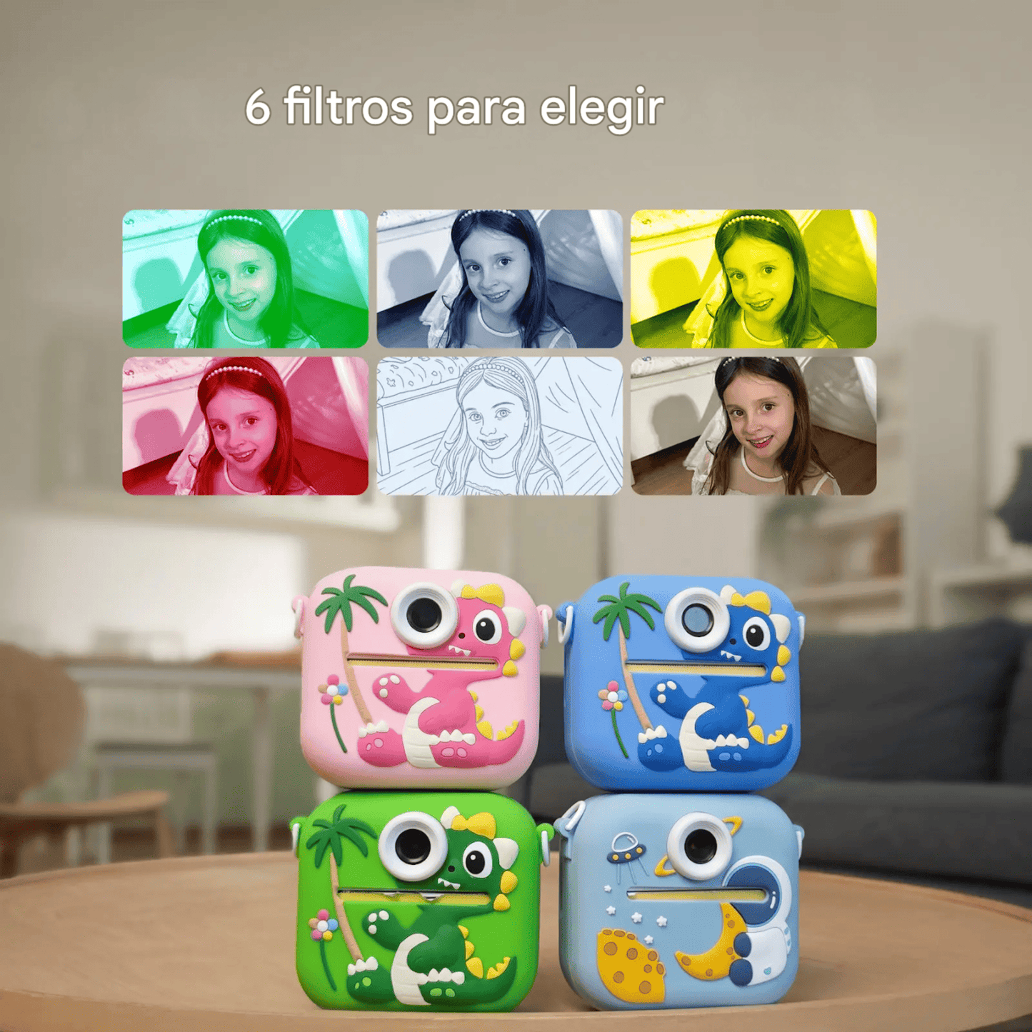 Camara Impresion Instantanea Video Niños Infantil Colores