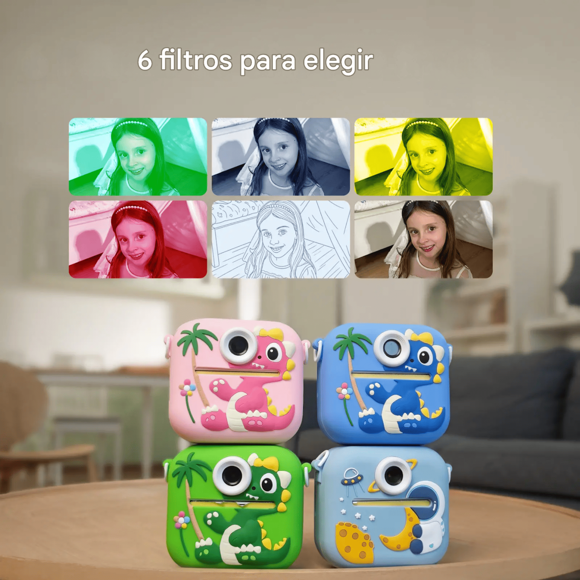 Camara Impresion Instantanea Video Niños Infantil Colores