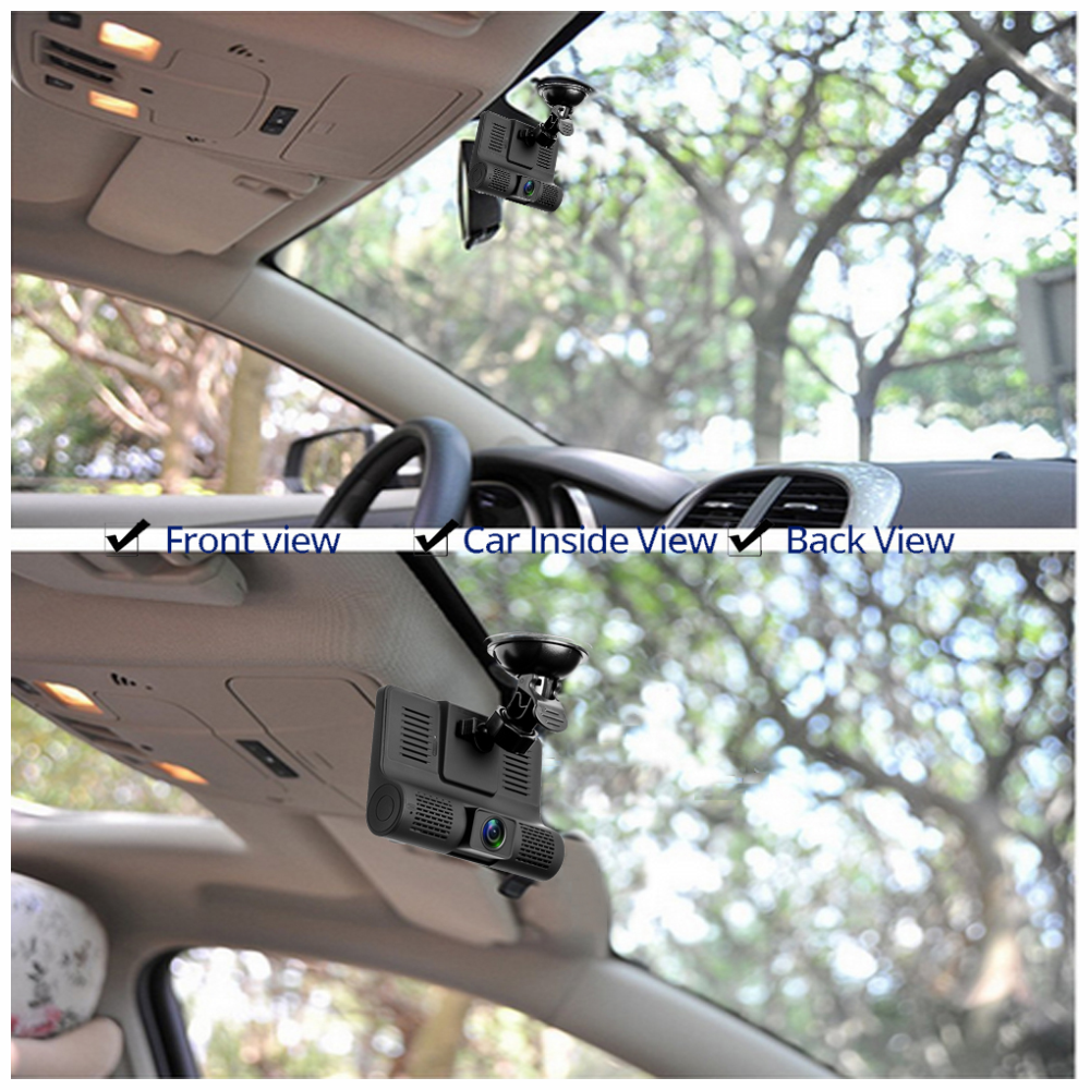 Cámara Para Carro 3 Lentes Visión Nocturna Trasera 1080p