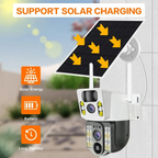 Cámara De Seguridad Con Panel Solar Sim 4g Wifi Lente Dual
