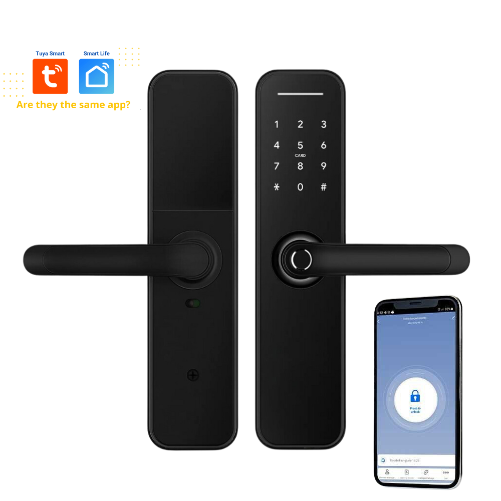 🔐Cerradura Inteligente Wifi Tuya Look Negro 100 Huellas🔒
