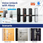 🔐Cerradura Inteligente Wifi Tuya Look Negro 100 Huellas🔒