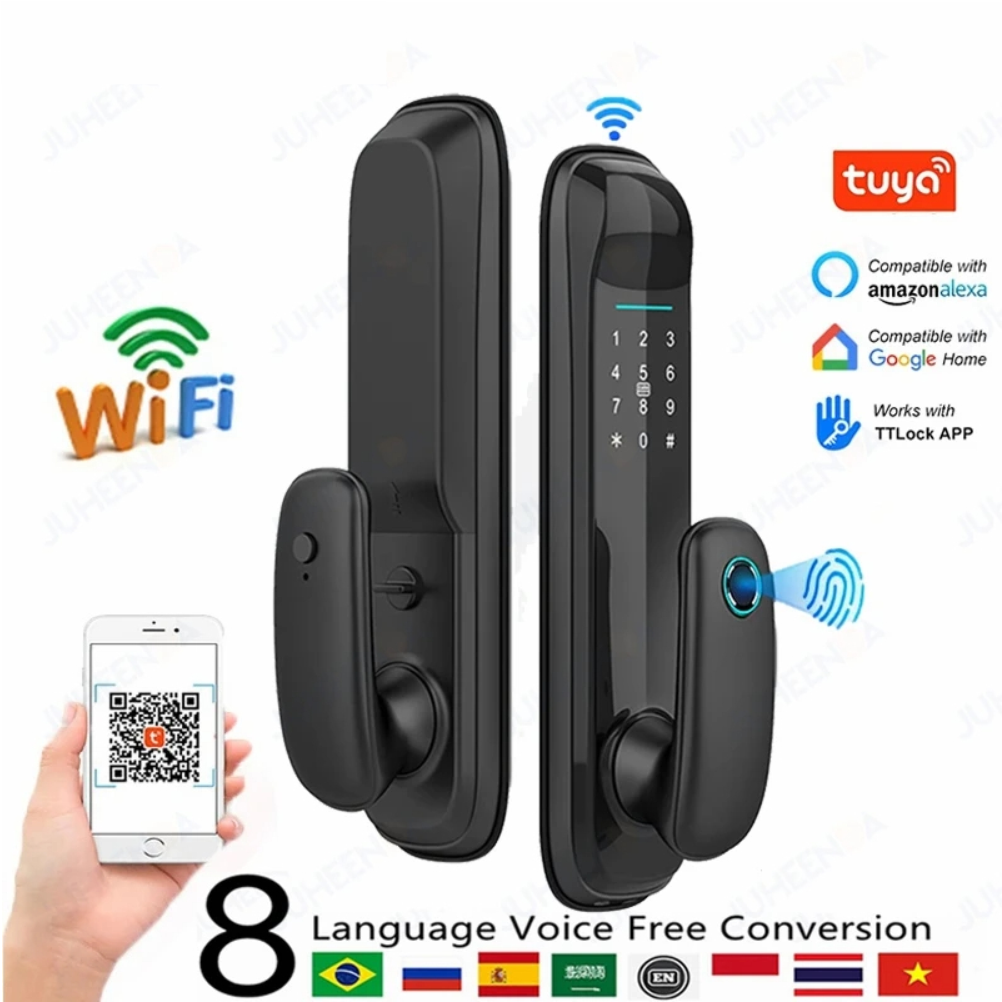 Cerradura Inteligente Wifi Huella Tarjeta Y Contraseña Hr16