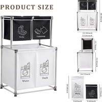 Thumbnail for Cesta Para La Ropa Sucia 4 Divisiones Resistente Lavanderia