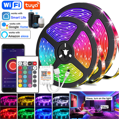 🎉Tira De Luces Led Rgb 10 Metros Alexa Control De Voz 110v🎵