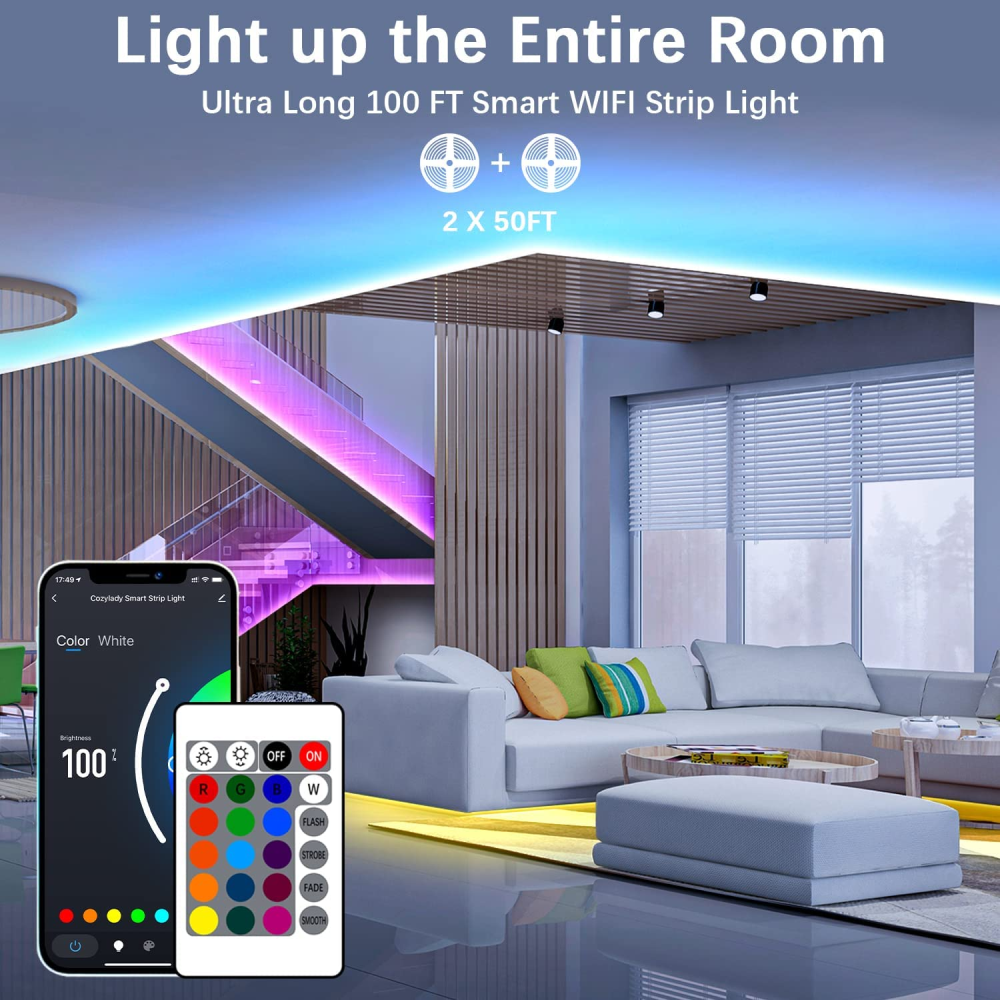 🎉Tira De Luces Led Rgb 10 Metros Alexa Control De Voz 110v🎵