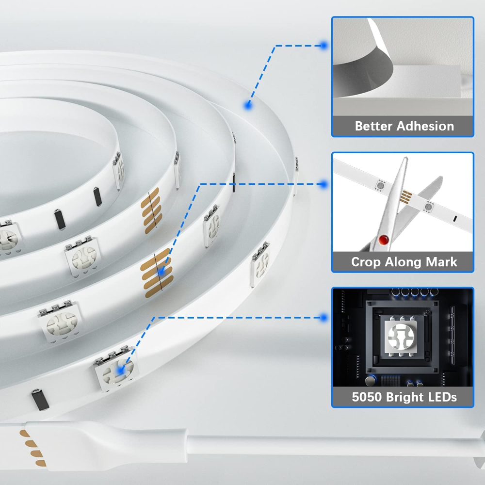 🎉Tira De Luces Led Rgb 10 Metros Alexa Control De Voz 110v🎵