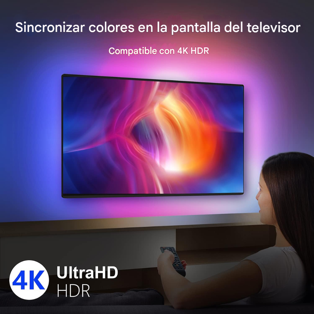Luz Led Cinta Tv Inmersion Hdmi 2.0 App Control 55-65 Pulgad