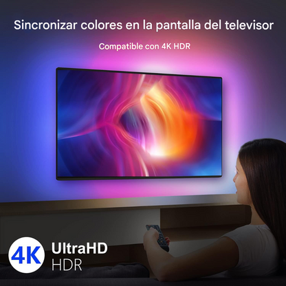 Luz Led Cinta Tv Inmersion Hdmi 2.0 App Control 55-65 Pulgad