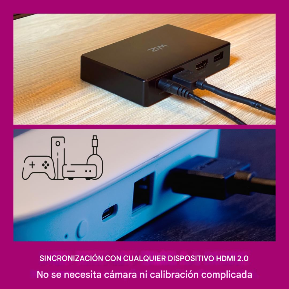 Luz Led Cinta Tv Inmersion Hdmi 2.0 App Control 55-65 Pulgad