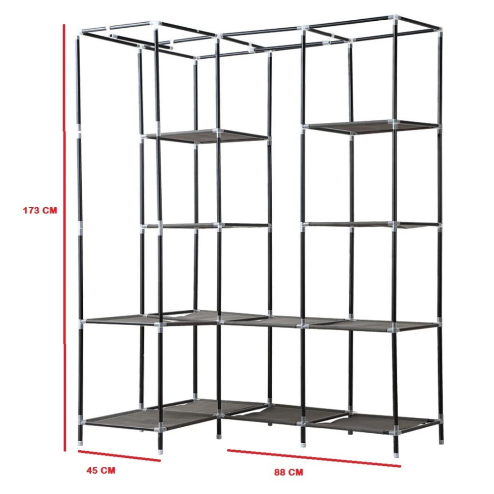 👚👗Closet Esquinero Organizador De Ropa 8 Estantes 88l88🧥👖👕