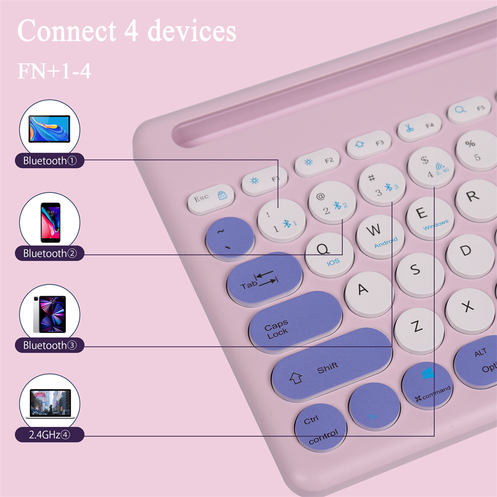 Combo Teclado Y Mouse Bluetooth 2.4ghz Recargable Tipo C