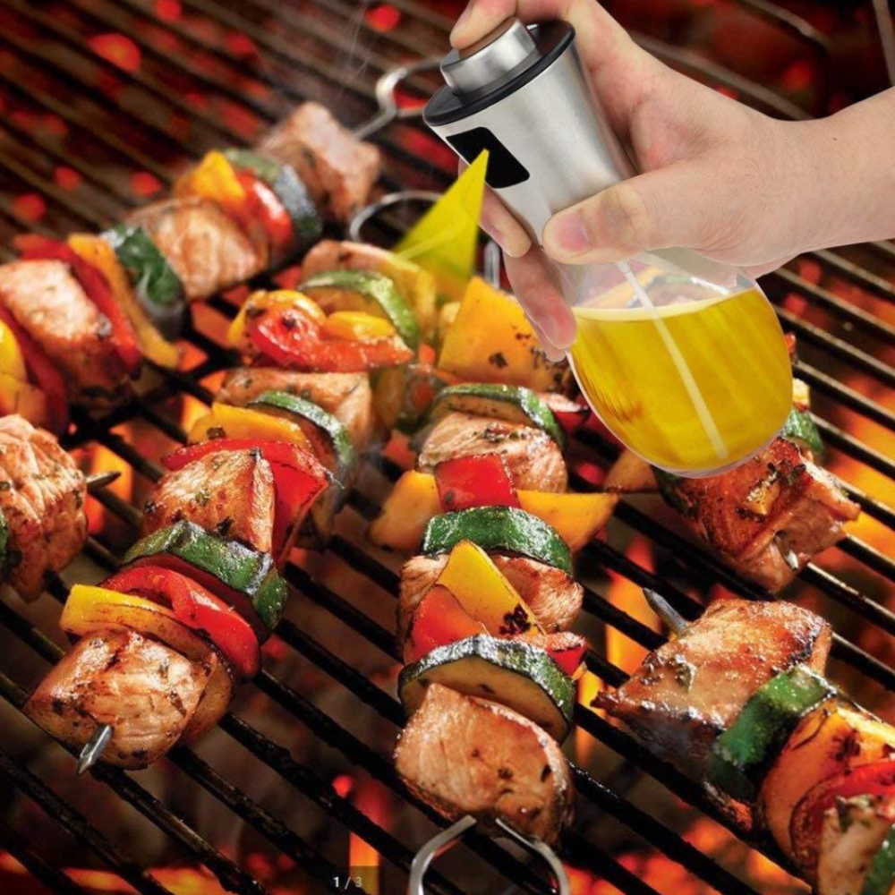 Combo Sartén De 3 Puestos Para Huevos Antiadherente + Rociador De Aceite En Spray De 200ml