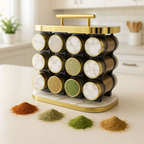 Especiero Giratorio 16 Frascos Vidrio Cocina Organizador