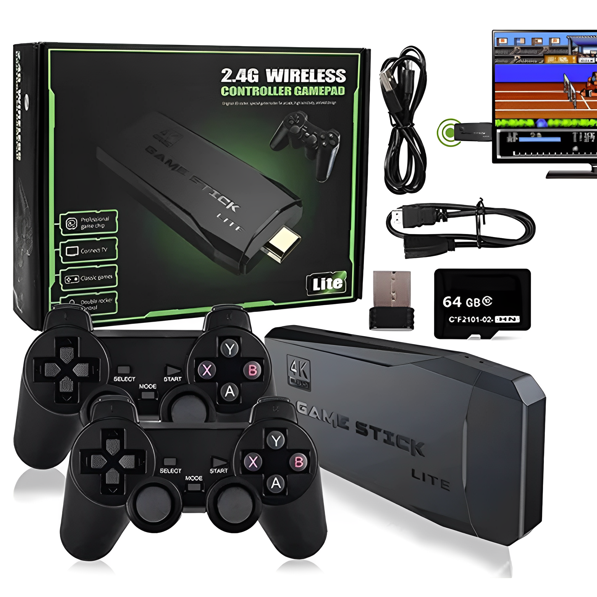 Consola De Video Juegos Inalámbrica Game Stick 4K 10.000 Juegos 64Gb