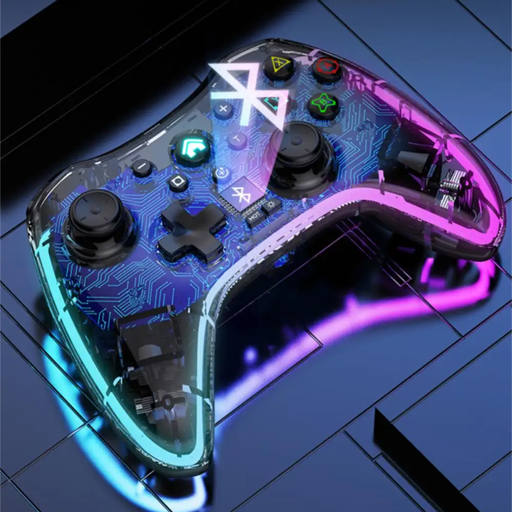 Control Gamer Para Celular Multiconexión Bluetooth Luz Rgb
