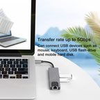 Adaptador Hub 5 En 1 Tipo C Hdmi Puerto Land Usb Mac Y Pc