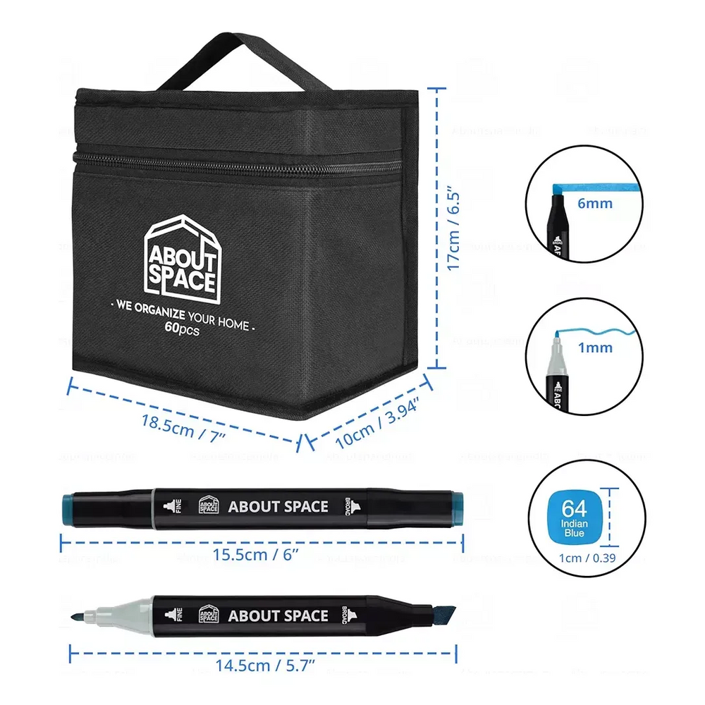Caja De Marcadores Plumones Doble Punta