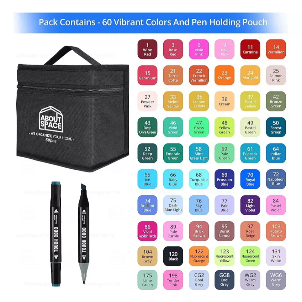 Caja De Marcadores Plumones Doble Punta