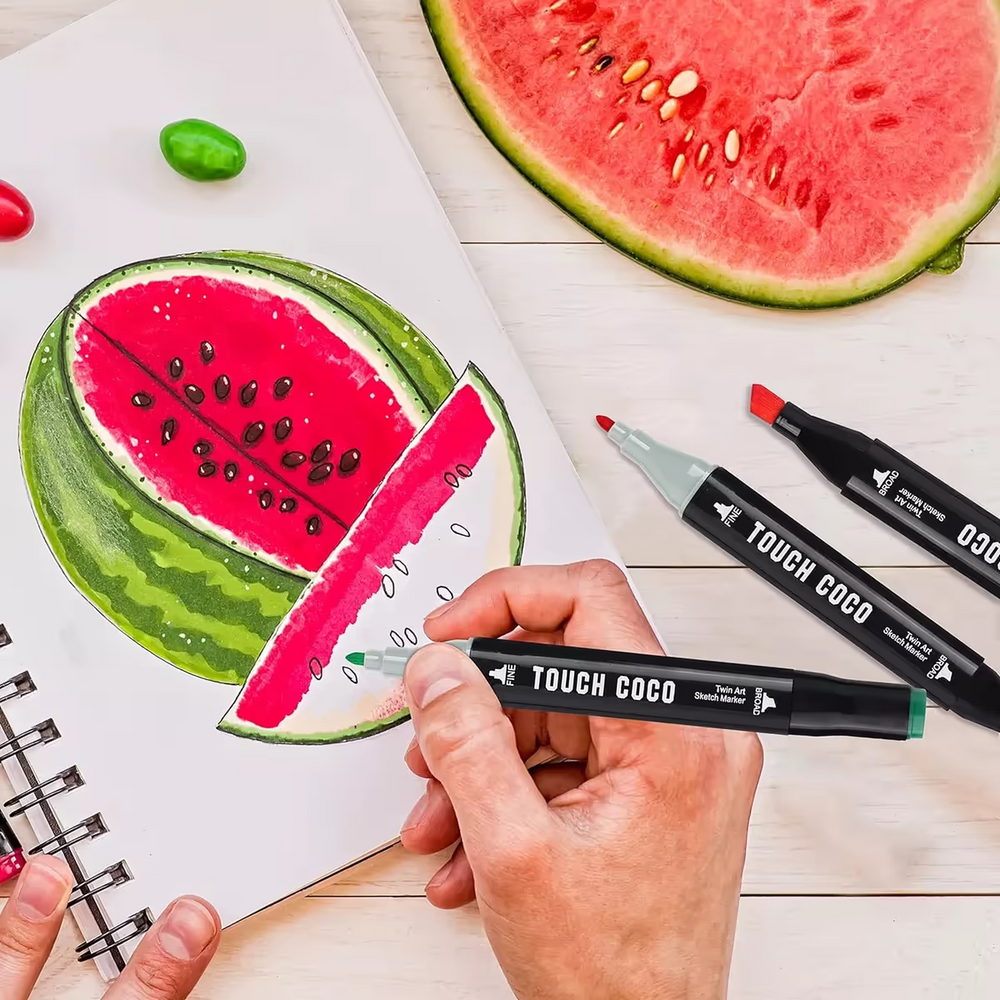 Caja De Marcadores Plumones Doble Punta