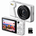 Cámara digital compacta 64 MP con zoom 18X, pantalla LCD y flash