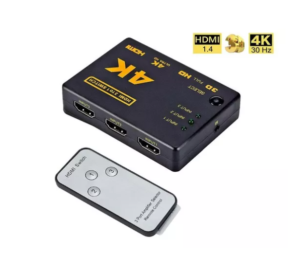 Multiplicador X3 Entradas 1 Salida Hdmi Incluye Control