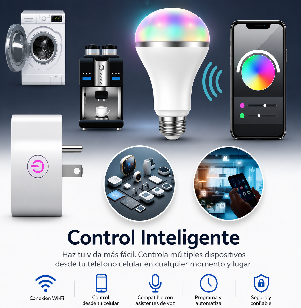 Enchufe Inteligente Rgb Toma Wifi Smart Echo Alexa Google Y Siri