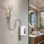 Ducha Calentador Eléctrica Instantánea Con Control De Temperatura Y Pantalla Led