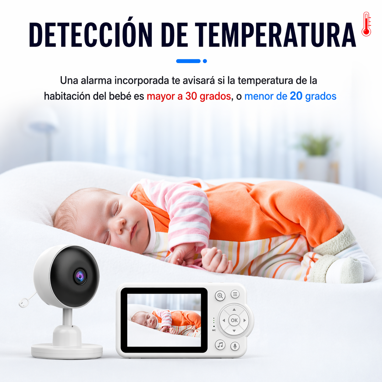 Cámara Monitor Bebé Con Audio Video Pantalla 2.8 Pulgadas