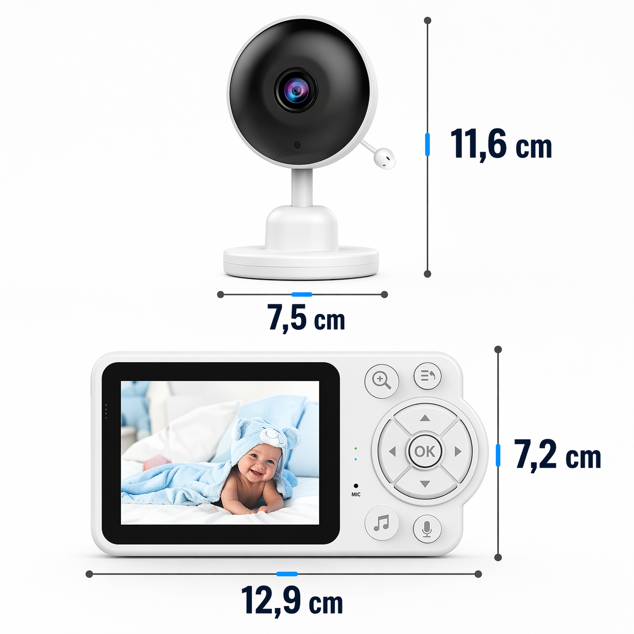 Cámara Monitor Bebé Con Audio Video Pantalla 2.8 Pulgadas