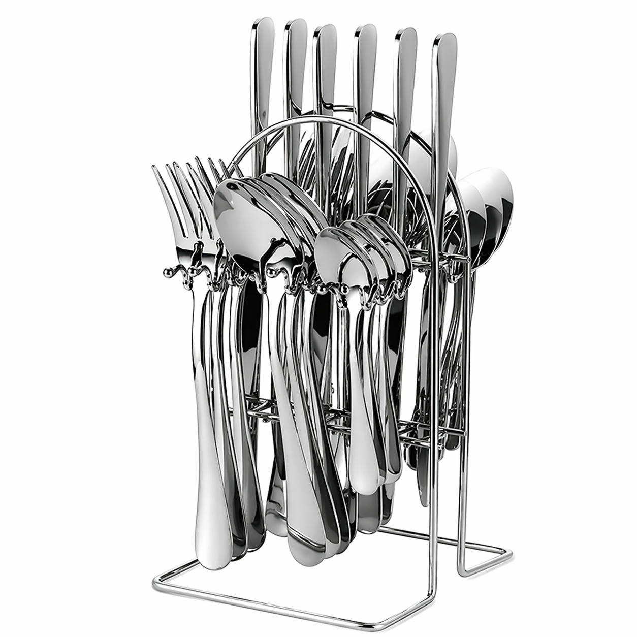Juego Cubiertos Mesa Set 24 Piezas 6 Puestos Acero Premiun