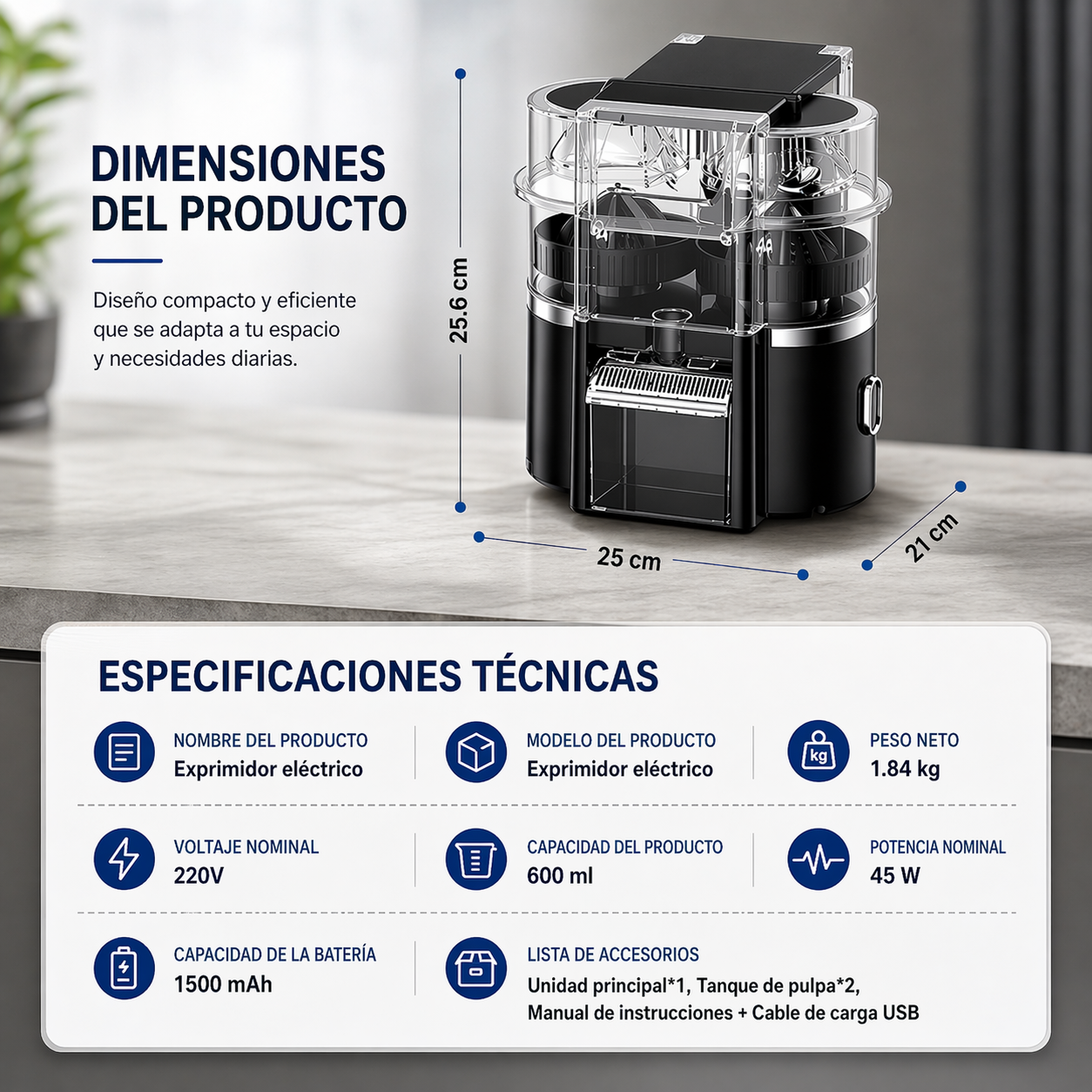 Extractor De Jugo De Naranja Eléctrico Doble Cabeza