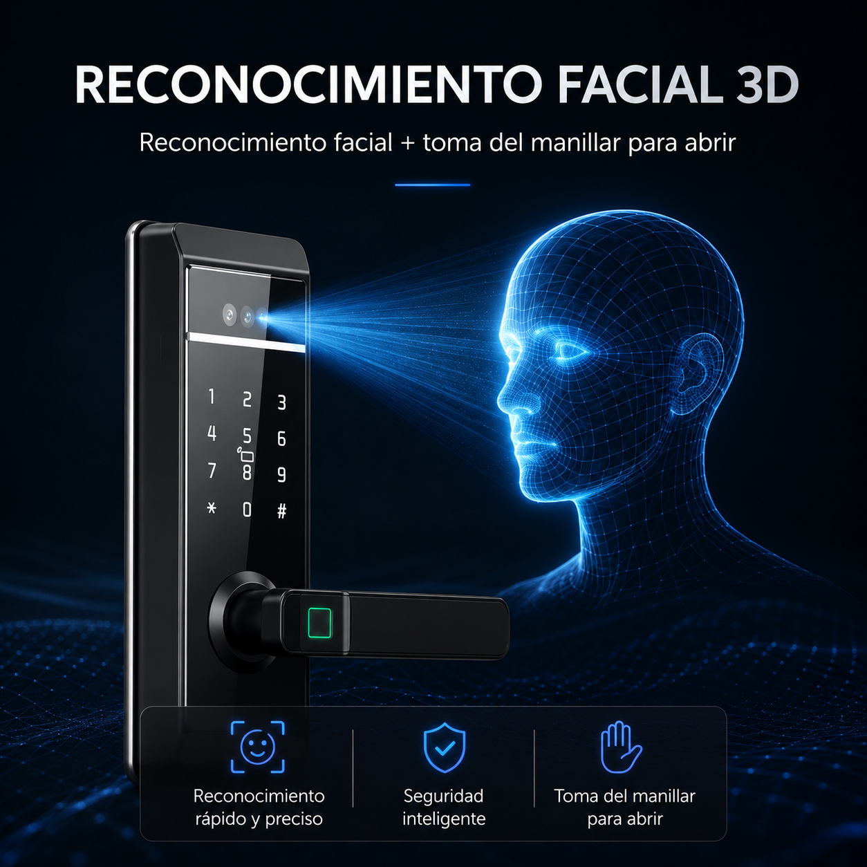 Cerradura Wifi Inteligente Facial Huella Chip Digital Llave