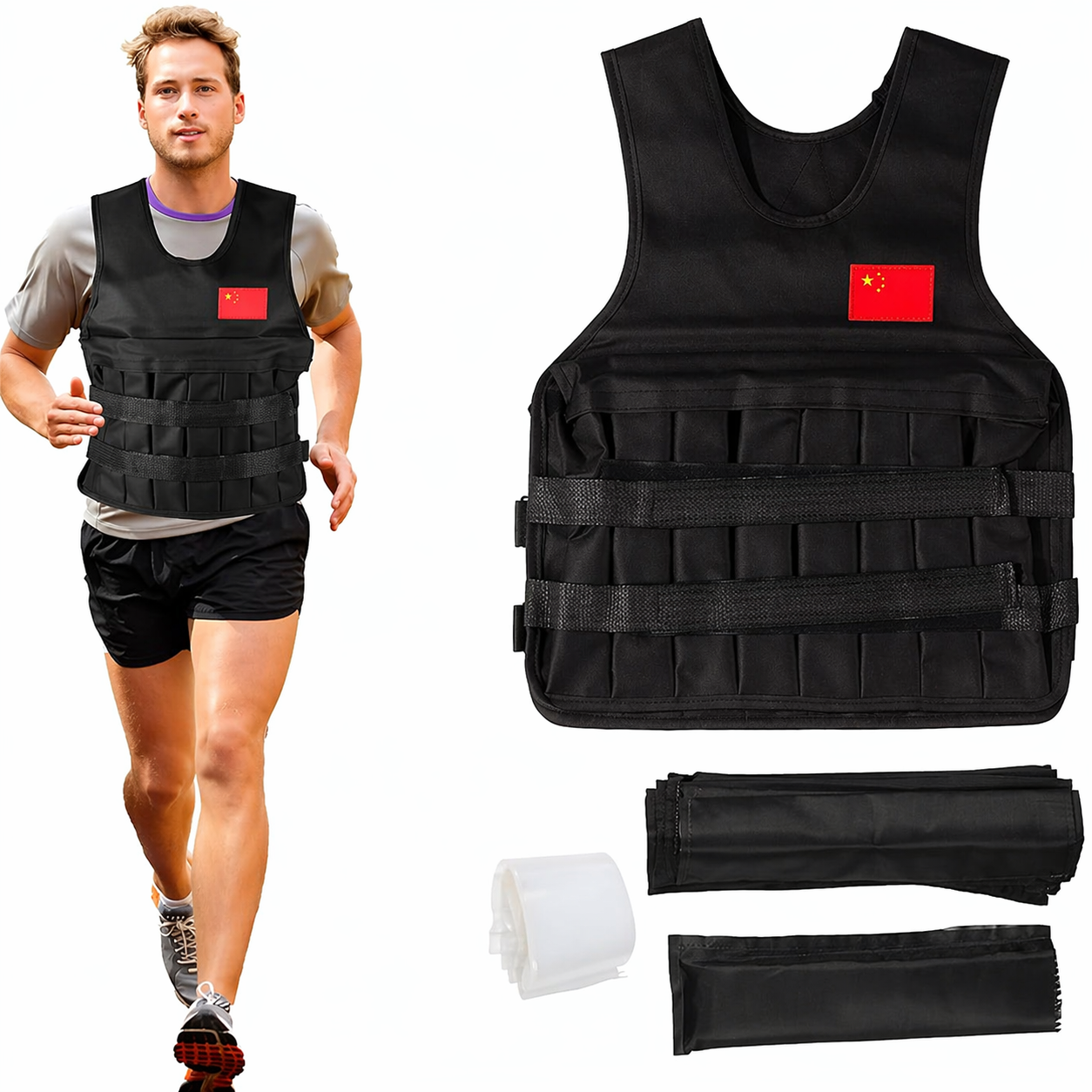 Chaleco Pesas Entrenamiento 20 Kg 40 Lbs Entrenamiento Gym Ajustable Alta Resistenci
