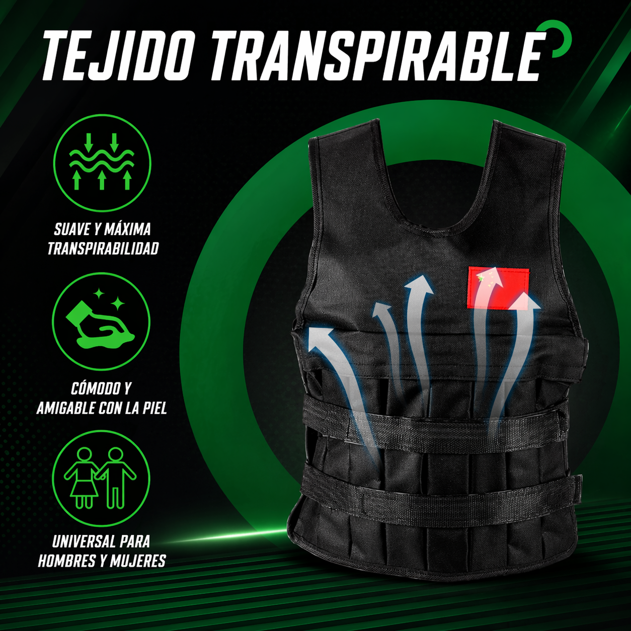 Chaleco Pesas Entrenamiento 20 Kg 40 Lbs Entrenamiento Gym Ajustable Alta Resistenci