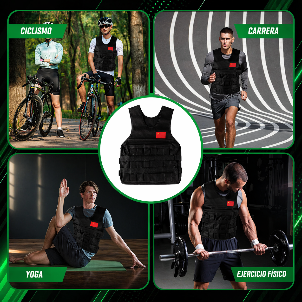 Chaleco Pesas Entrenamiento 20 Kg 40 Lbs Entrenamiento Gym Ajustable Alta Resistenci