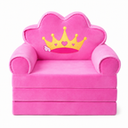 Sofá Cama Plegable para Niñas Corona Rosado
