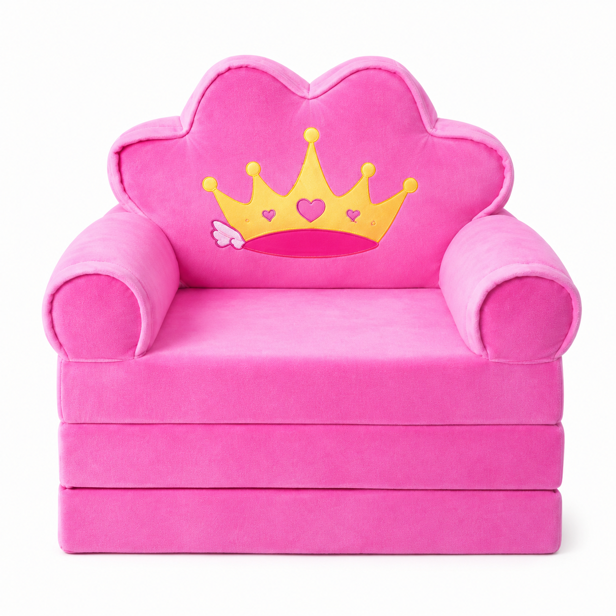 Sofá Cama Plegable para Niñas Corona Rosado