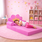 Sofá Cama Plegable para Niñas Corona Rosado